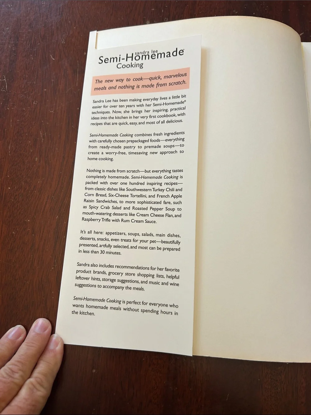 Sandra Lee Semi-Homemade Cooking Cookbook EUC